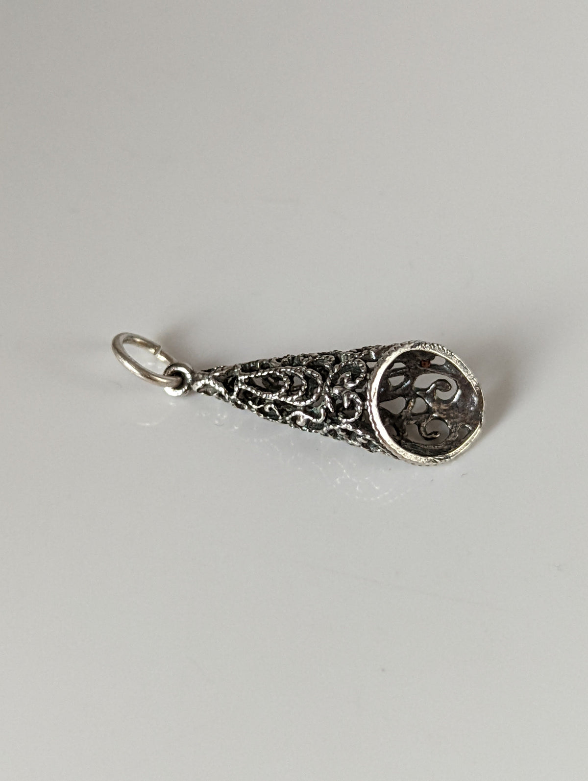 Silver Steed Filigree Cone Silver Pendant