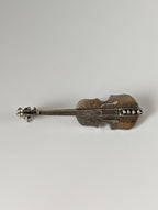 Silver Steed Cello Silver Brooch
