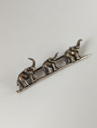 Silver Steed Elephants Silver Brooch