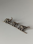 Silver Steed Elephants Silver Brooch