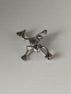 Silver Steed Leaping Frog Silver Brooch