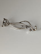 Silver Steed Feline Silver Brooch