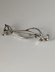 Silver Steed Feline Silver Brooch