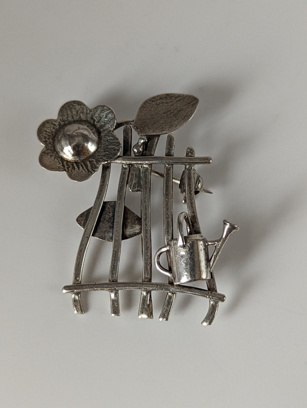 Silver Steed Garden Silver Brooch