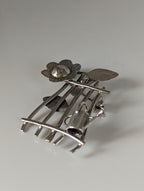 Silver Steed Garden Silver Brooch