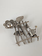 Silver Steed Garden Silver Brooch