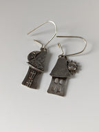 Silver Steed Day & Night House Dropped Earrings