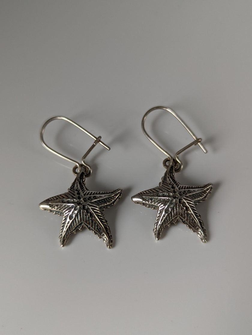 Silver Steed Sea Star Dropped Earrings