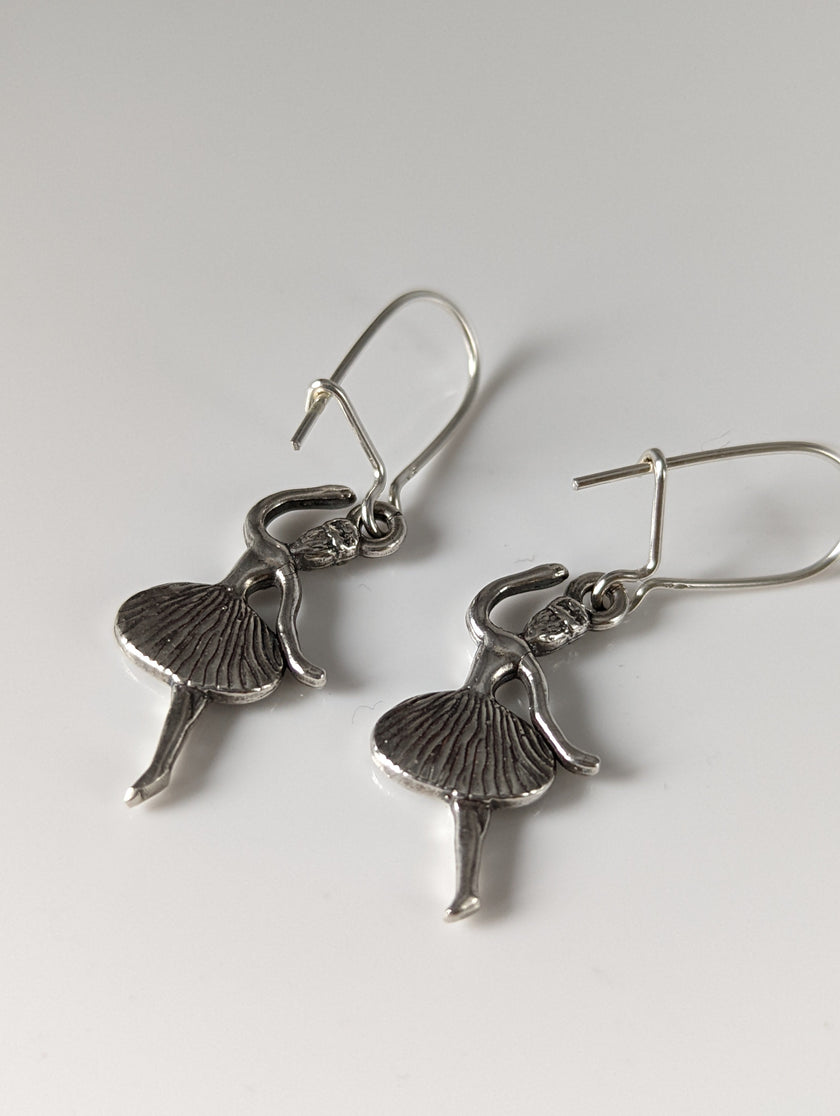 Silver Steed Ballet Dancer Dropped Earrings