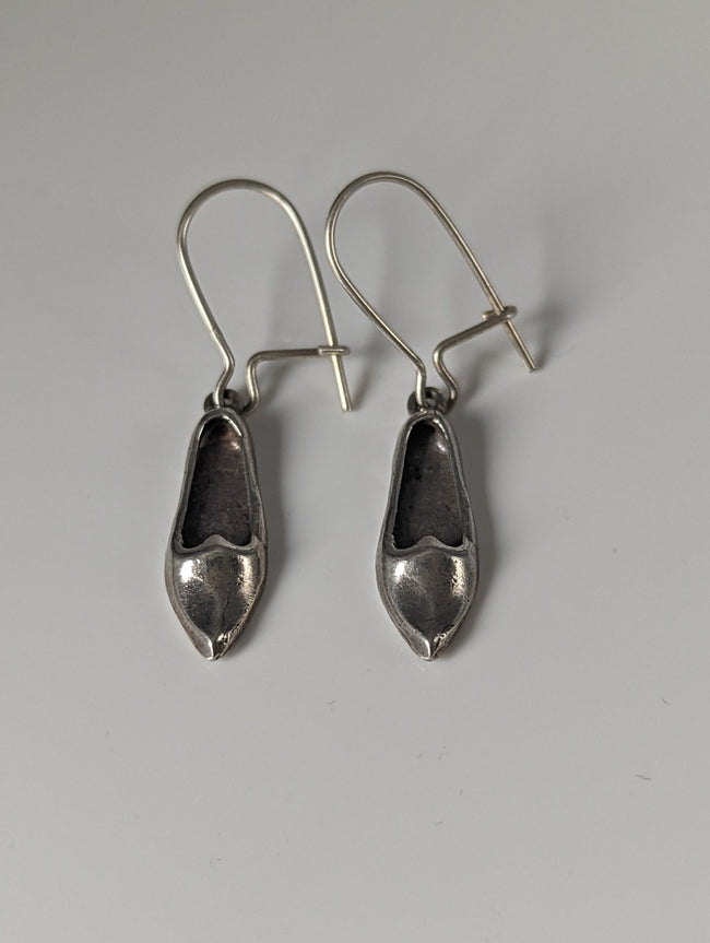 Silver Steed Slipper Silver Dropped Earrings