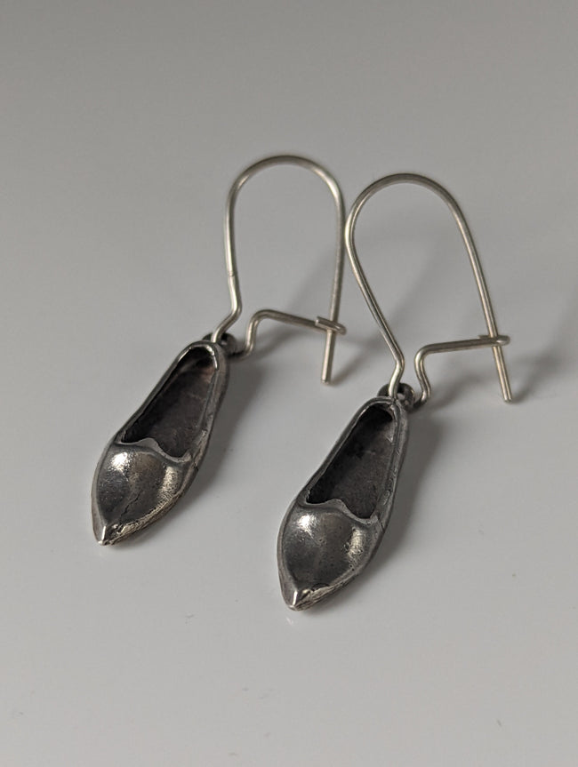 Silver Steed Slipper Silver Dropped Earrings