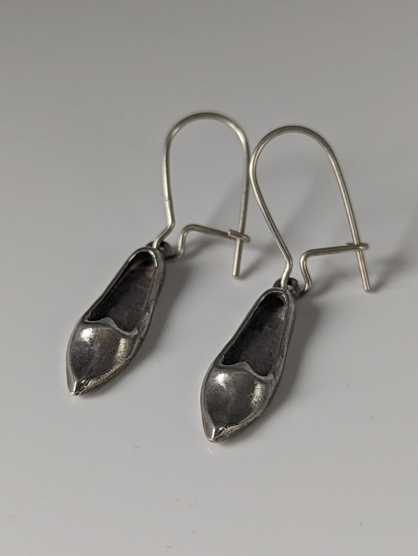 Silver Steed Slipper Silver Dropped Earrings