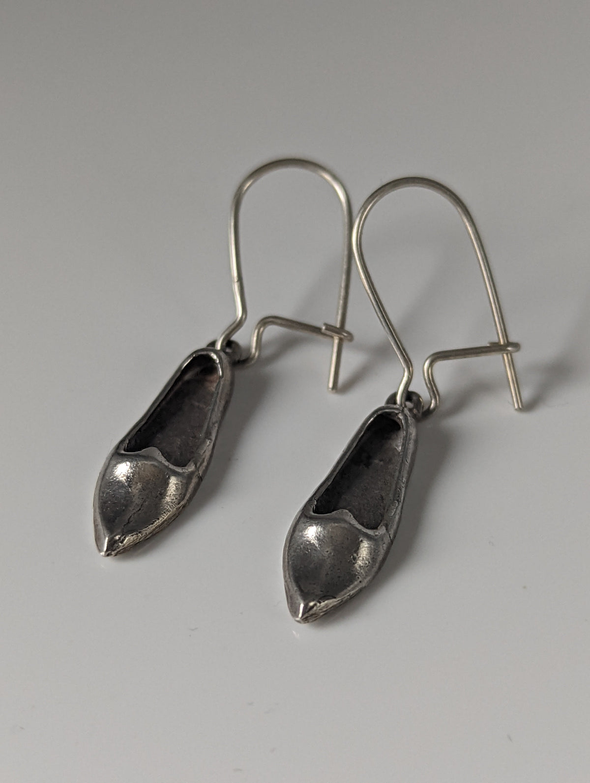 Silver Steed Slipper Silver Dropped Earrings