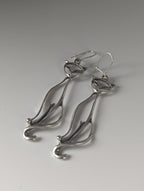 Silver Steed Feline Silver Dropped Earrings