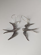 Silver Steed Swallow Silver Dropped Earrings