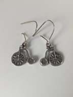 Silver Steed Penny Farthing Bike Dropped Earrings