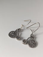 Silver Steed Penny Farthing Bike Dropped Earrings
