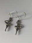 Silver Steed Ballet Dancer Forth Position Dropped Earrings