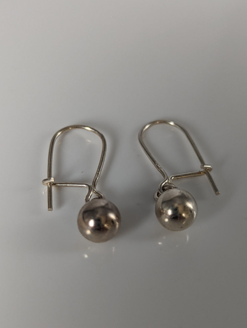 Silver Steed Large Balls Dropped Earrings