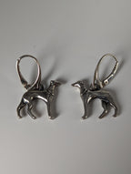 Silver Steed Dropped Greyhound Earrings