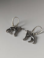 Silver Steed Dropped Greyhound Earrings