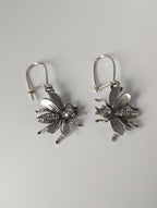 Silver Steed Bee Dropped Earrings