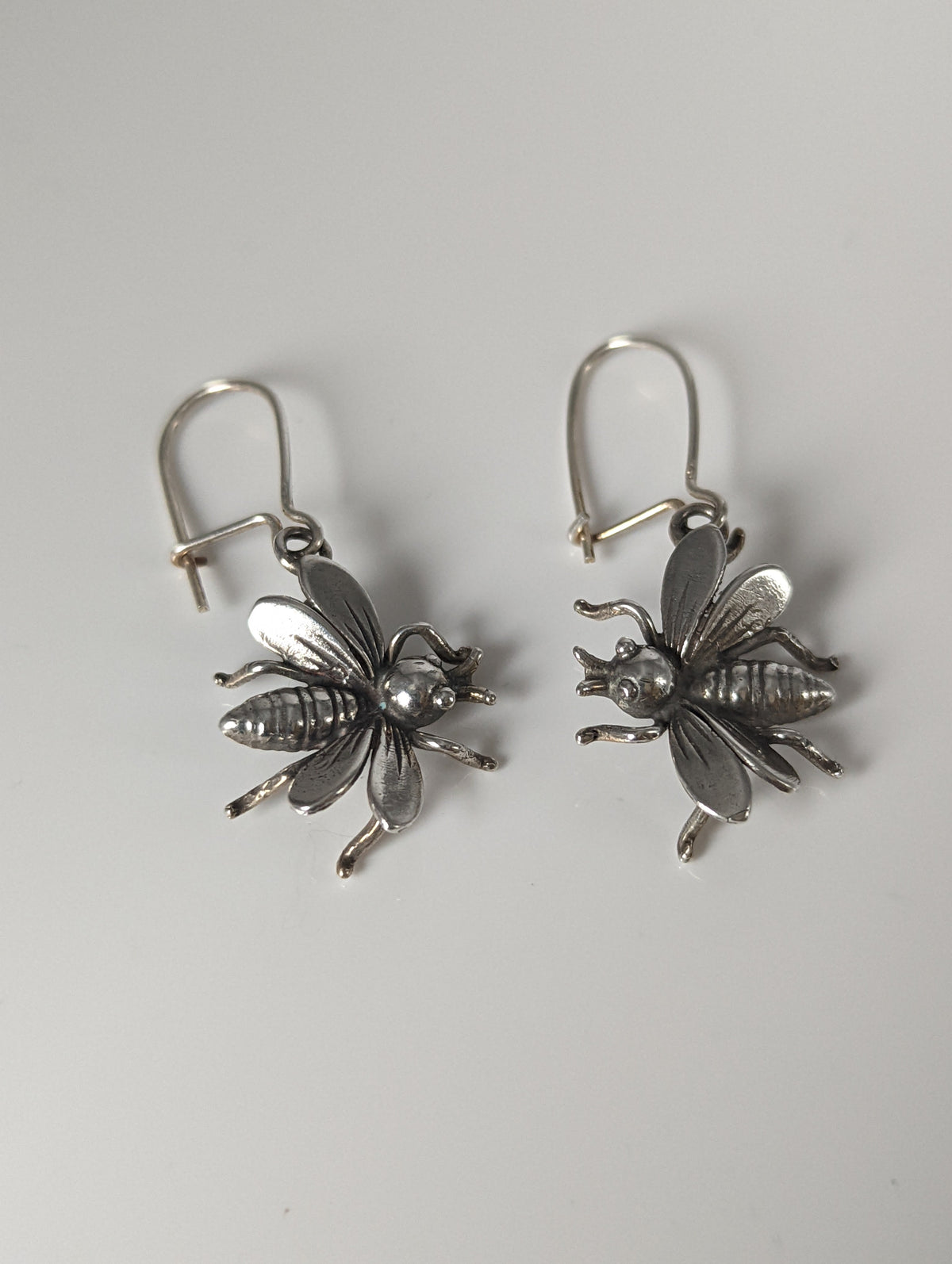 Silver Steed Bee Dropped Earrings