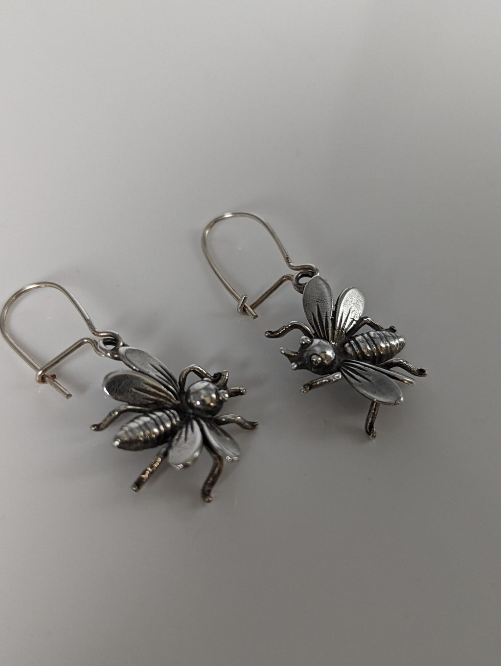 Silver Steed Bee Dropped Earrings