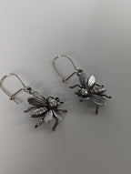 Silver Steed Bee Dropped Earrings