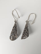 Silver Steed Filigree Cone Dropped Earrings