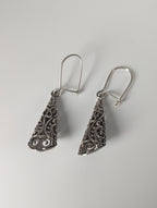 Silver Steed Filigree Cone Dropped Earrings
