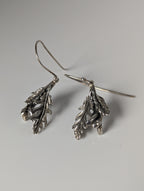 Silver Steed Acorn, Oak Leave Dropped Earrings