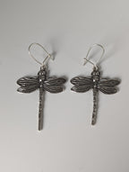 Silver Steed Dragonfly Dropped Earrings