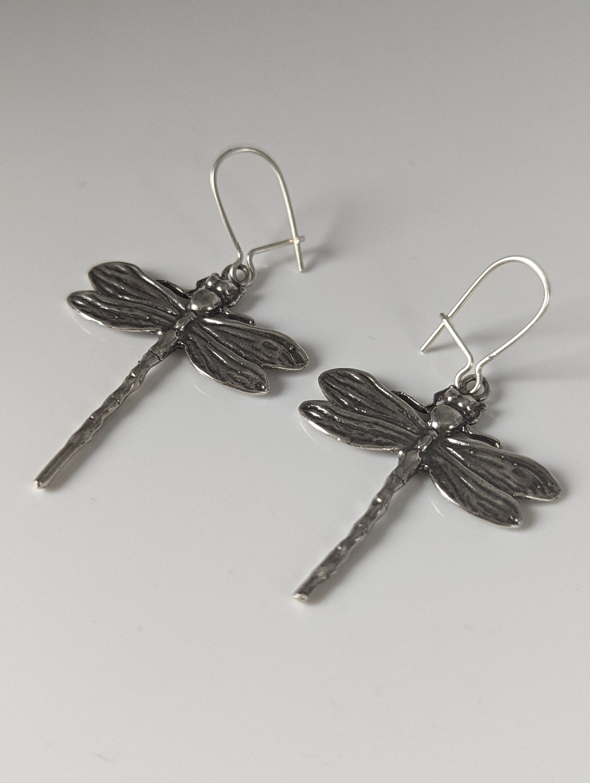Silver Steed Dragonfly Dropped Earrings