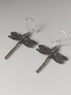 Silver Steed Dragonfly Dropped Earrings