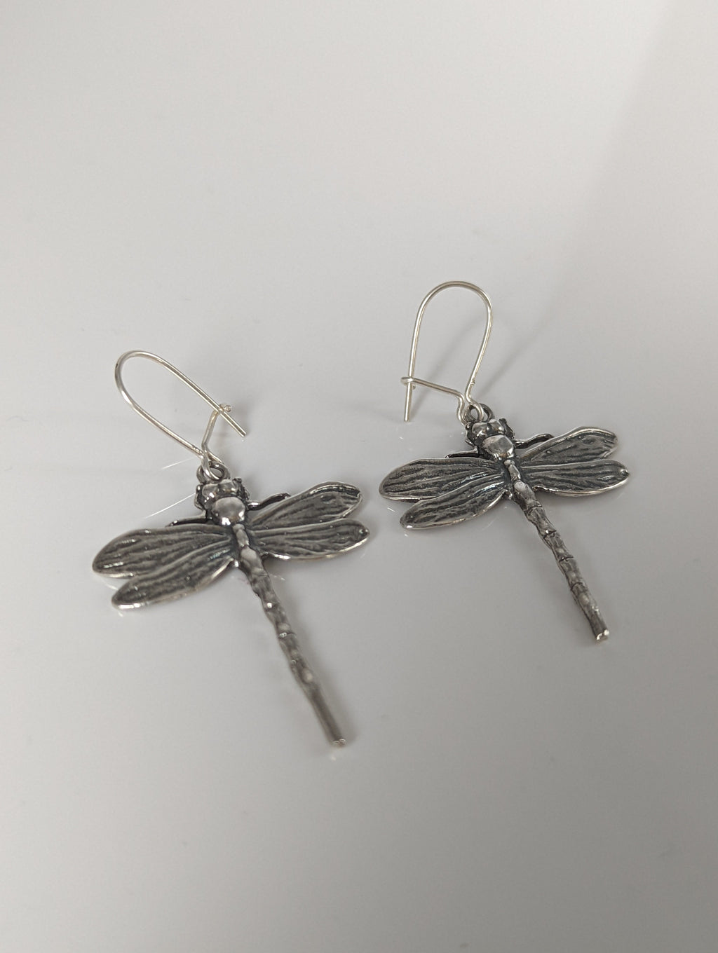 Silver Steed Dragonfly Dropped Earrings