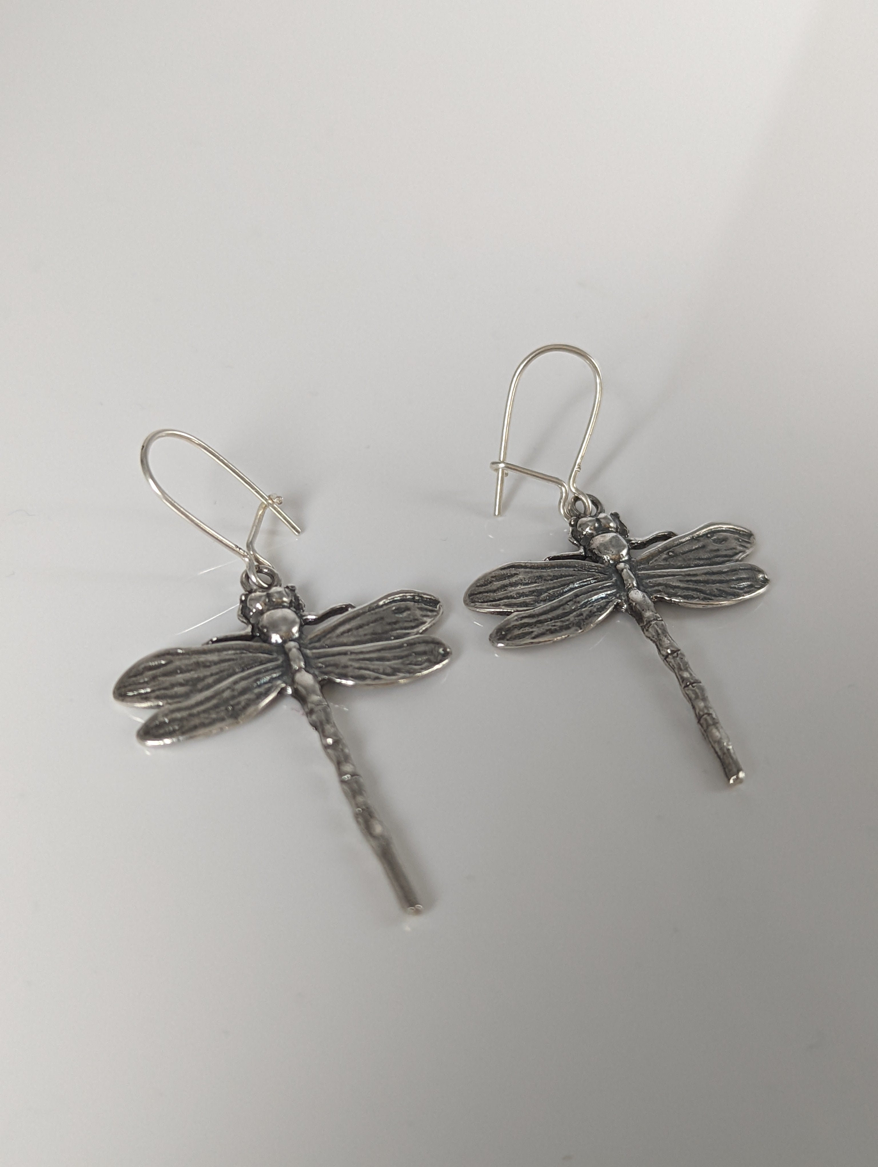 Silver Steed Dragonfly Dropped Earrings