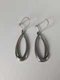 Silver Steed Oval Rope Dropped Earrings