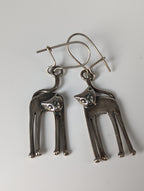 Silver Steed Long Cat Dropped Earrings