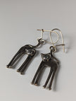 Silver Steed Long Cat Dropped Earrings