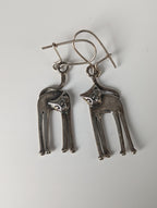 Silver Steed Long Cat Dropped Earrings