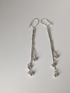 Silver Steed Rope & Ball Dropped Earrings