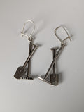 Silver Steed Gardening Tools Dropped Earrings