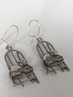 Silver Steed A Cats Chair Dropped Earrings