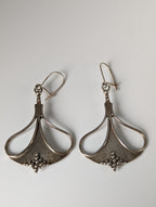 Silver Steed Crest Dropped Earrings
