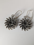 Silver Steed Chrysanthemum Dropped Earrings