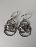 Silver Steed Linked Rings Dropped Earrings