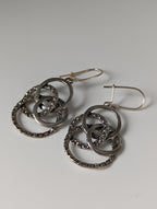 Silver Steed Linked Rings Dropped Earrings