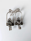 Silver Steed Swing Seat Loved Up Couple Dropped Earrings