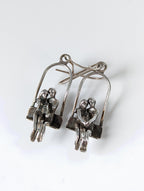 Silver Steed Swing Seat Loved Up Couple Dropped Earrings